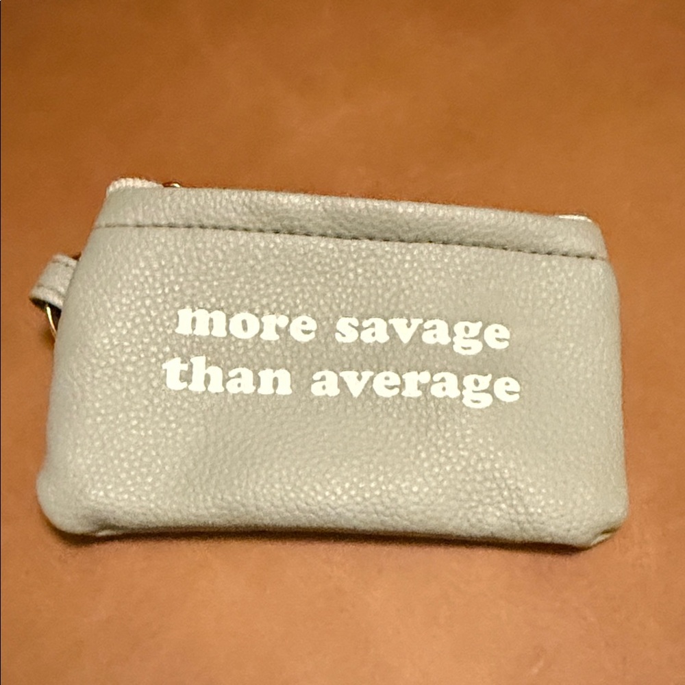 Gray Pouch with Bold Text